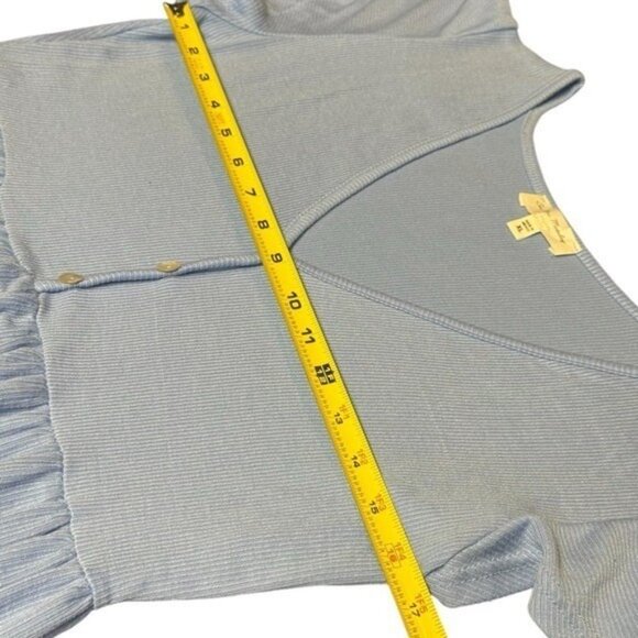 See You Monday Blue Ribbed Maxi Dress Babydoll Summer Coastal Resort Travel XL - Picture 10 of 11